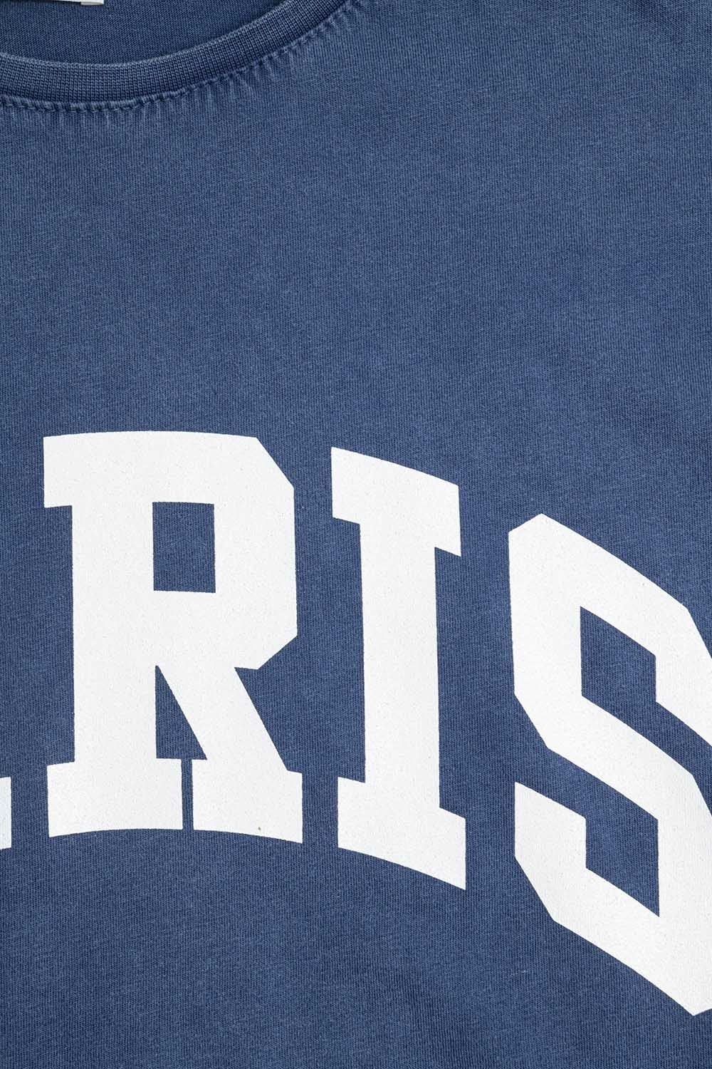 T-shirt décontracté bleu marine Paris avec lettres blanches