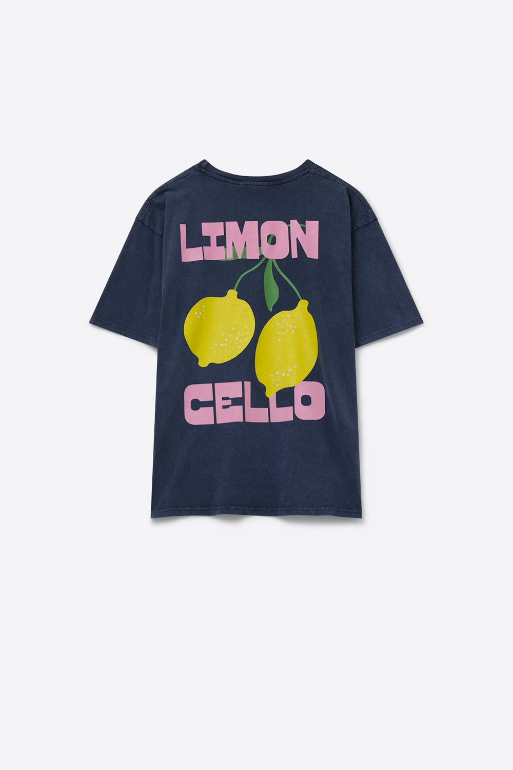 t-shirt décontracté marine avec imprimé citron