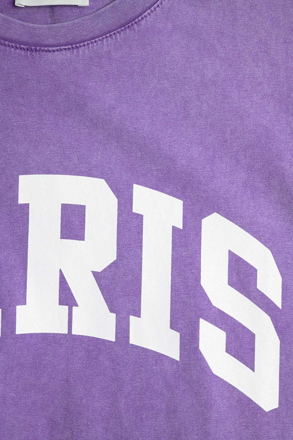 T-shirt décontracté violet Paris avec lettres blanches