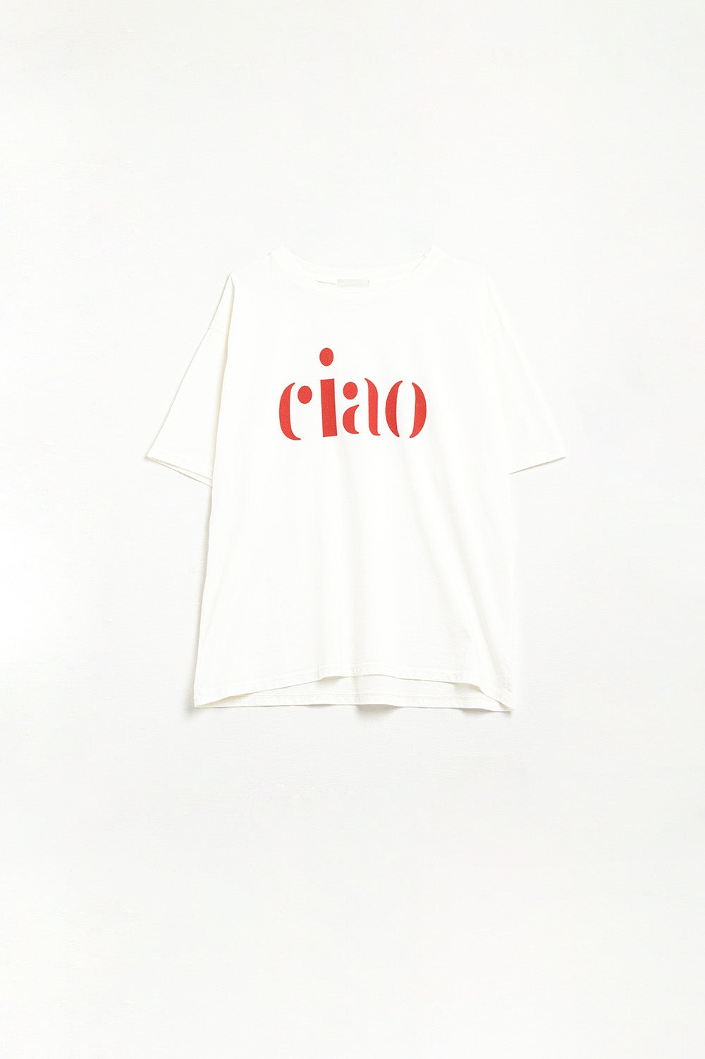 T-shirt en coton fabriqué en Italie avec logo Ciao en rouge