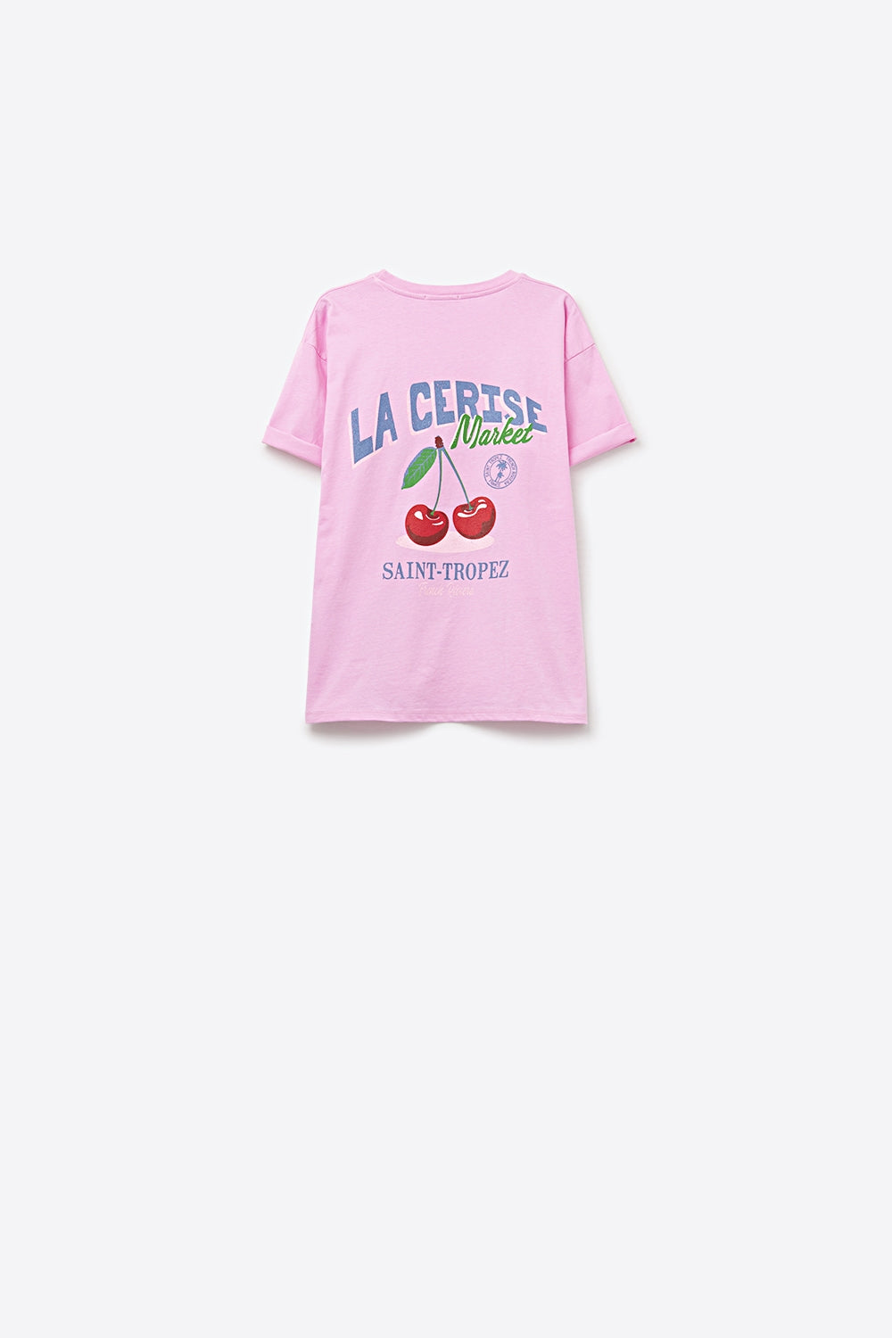T-shirt rose avec graphisme La Cerise Market Saint-Tropez