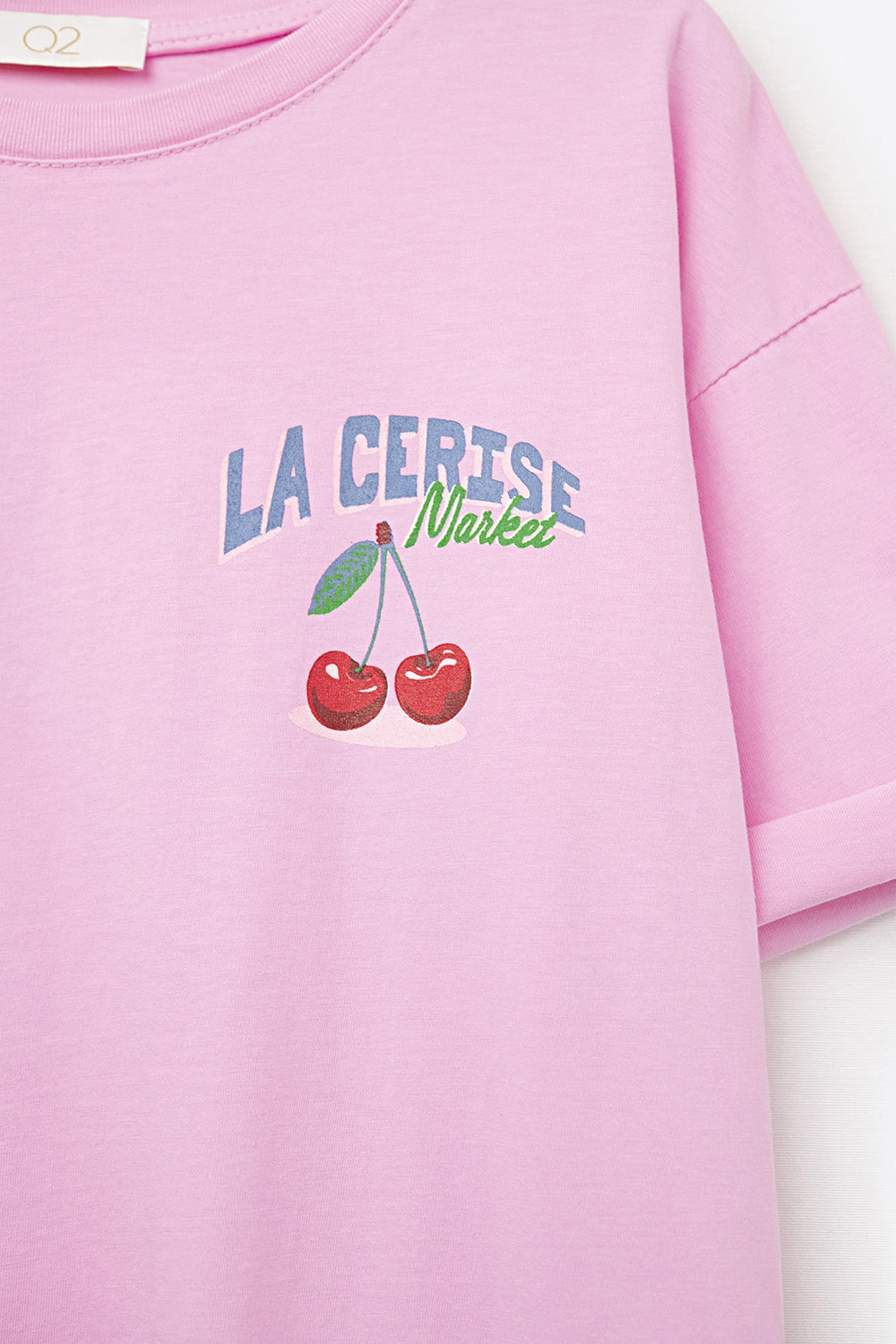 T-shirt rose avec graphisme La Cerise Market Saint-Tropez