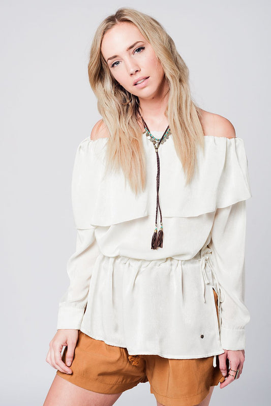 Q2 Top beige effet irisé