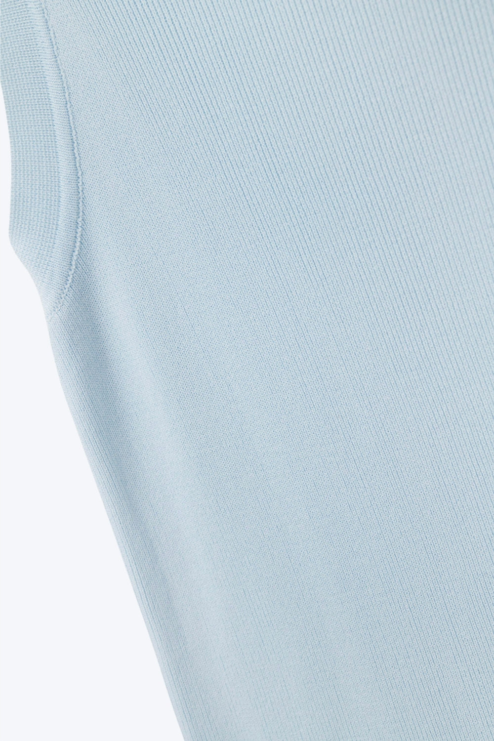 Top côtelé confortable à col bateau bleu bébé