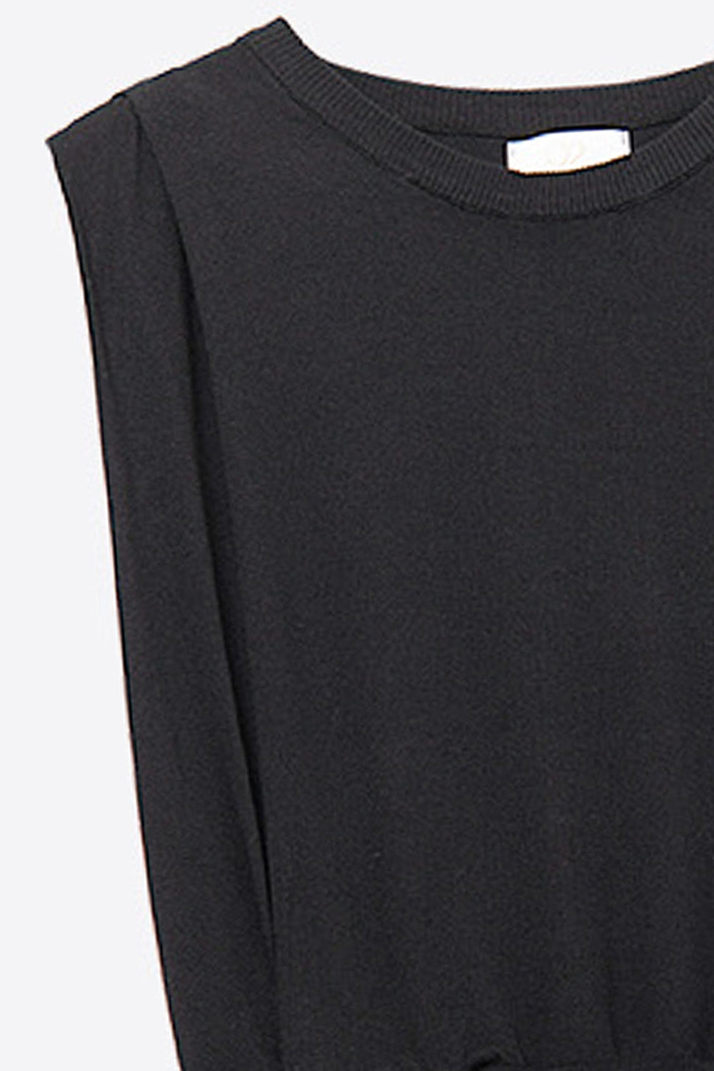 Top en tricot sans manches avec drapé aux épaules en noir