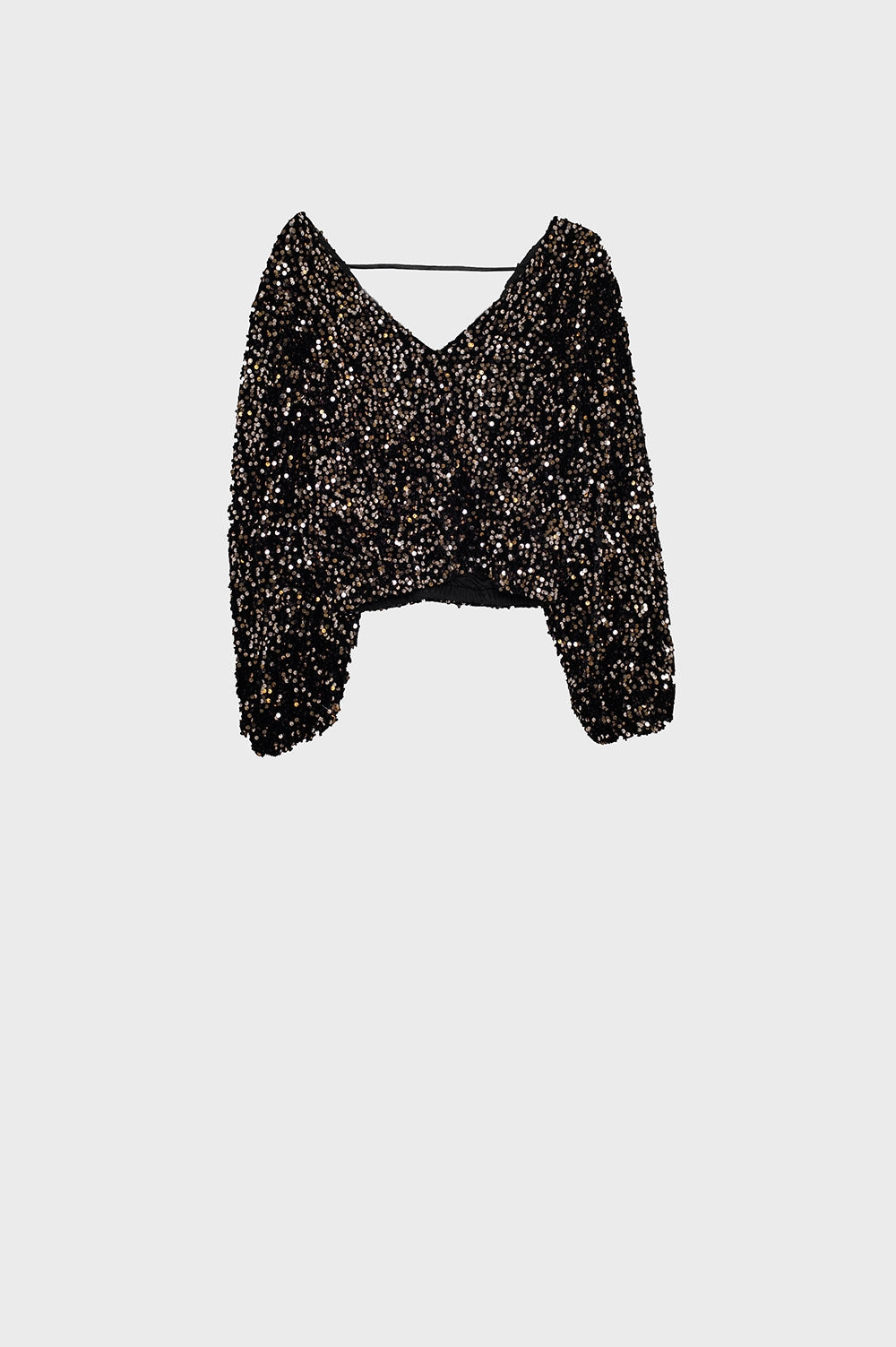 Q2 Top oversize avec manches ballon et paillettes