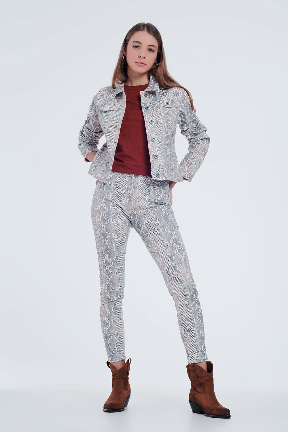 Veste à imprimé peau de serpent